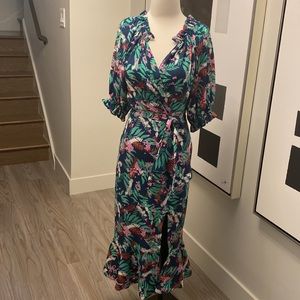 Saloni long silk dress